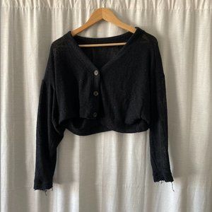 Urban Outfitters Cropped Black Cardigan Sweater
